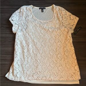 French Laundry Cream Lace Blouse 2x